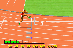 Fila Decathlon (Game Boy Advance) screenshot: 110m hurdles
