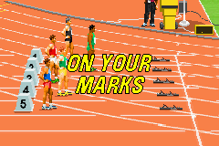 Fila Decathlon (Game Boy Advance) screenshot: Starting out with 100 metres