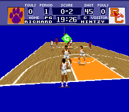 NCAA Basketball (SNES) screenshot: From aut