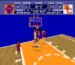NCAA Basketball (SNES) screenshot: Hot situation