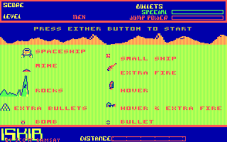 Iskib (DOS) screenshot: Cast of characters