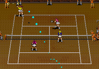 Wimbledon Championship Tennis (Genesis) screenshot: Ball in game