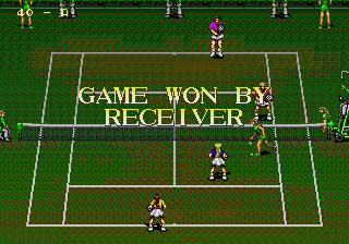 Wimbledon Championship Tennis (Genesis) screenshot: Game won by receiver