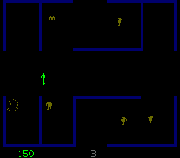 Berzerk (Arcade) screenshot: Blast the robots.