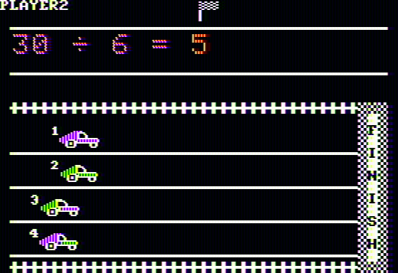 Race Car 'Rithmetic (Apple II) screenshot: Correct answer
