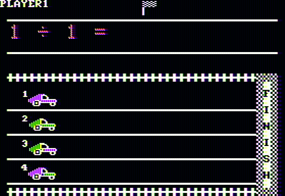 Race Car 'Rithmetic (Apple II) screenshot: Starting out