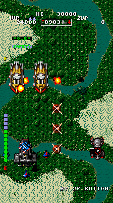 Bermuda Triangle (Arcade) screenshot: Going Backwards.