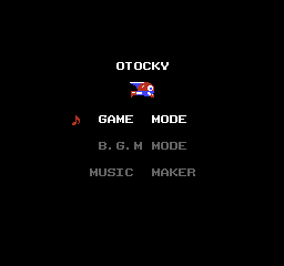 Otocky (NES) screenshot: Main menu