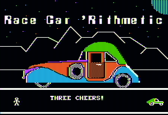 Race Car 'Rithmetic (Apple II) screenshot: Title screen