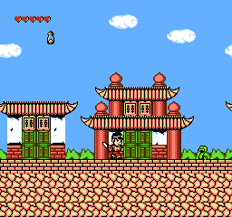 Saiyūki World (NES) screenshot: Buildings can be entered