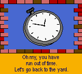 Bob the Builder: Fix it Fun! (Game Boy Color) screenshot: The screen you see if you run out of time.