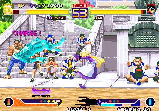 Waku Waku 7 (Arcade) screenshot: Electric attack