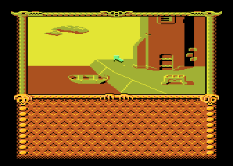 Władcy Ciemności (Atari 8-bit) screenshot: Kitchen door to power