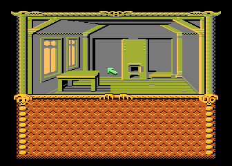 Władcy Ciemności (Atari 8-bit) screenshot: Pawlack's house inside