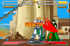 Dual Blades (Game Boy Advance) screenshot: Death has befallen you