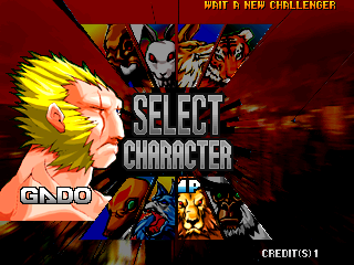 Bloody Roar (Arcade) screenshot: Character select