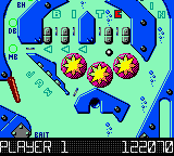 Hollywood Pinball (Game Boy Color) screenshot: Ball has a lot of places to rebound