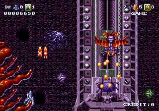 Battle Squadron (Genesis) screenshot: Huge bugs in underground