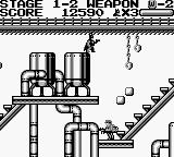 Batman: The Video Game (Game Boy) screenshot: Factory... and death from above!