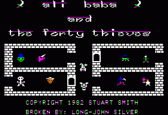Ali Baba and the Forty Thieves (Apple II) screenshot: Title Screen