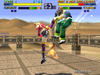 Bloody Roar (Arcade) screenshot: Hard kick