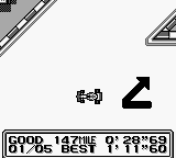 Fastest Lap (Game Boy) screenshot: Tight curve