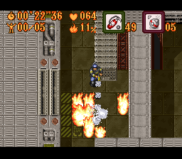 The Ignition Factor (SNES) screenshot: Fires can be put out, but your job is to save lives, not property.