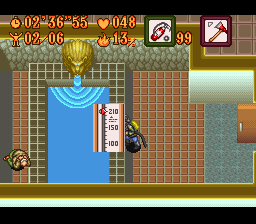 The Ignition Factor (SNES) screenshot: Occasionally environmental puzzles appear, like this overheated pool.