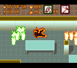 The Ignition Factor (SNES) screenshot: Fire is a living thing. It breathes, and it eats...