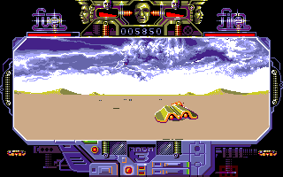 Mach 3 (Amiga) screenshot: Your ship can move close to the ground or high in the sky.