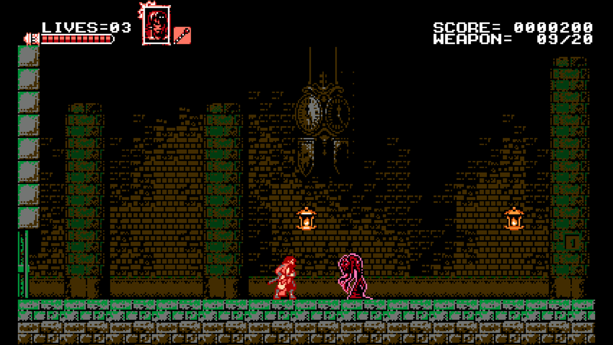 Bloodstained: Curse of the Moon (Windows) screenshot: The first monsters you see appear and move as in the first <i>Castlevania</i> game
