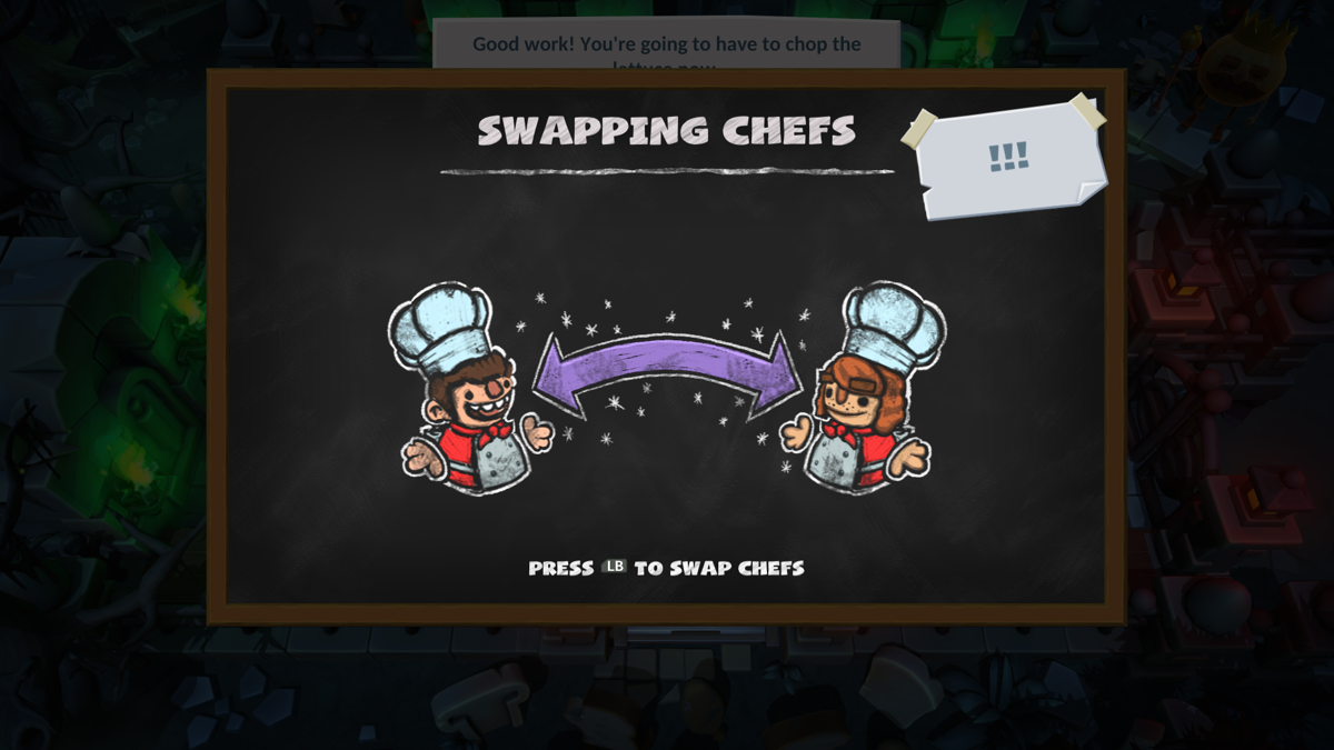 Overcooked! 2 (Windows) screenshot: If playing solo you need to switch between chefs