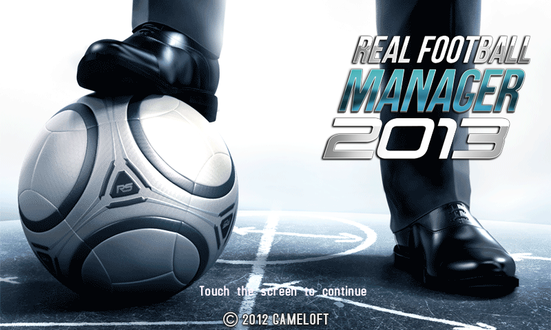 Real Football Manager 2013 (J2ME) screenshot: Title screen (Samsung S8000 version)