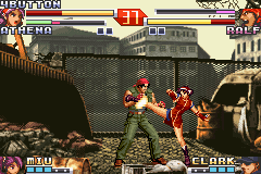The King of Fighters EX2: Howling Blood (Game Boy Advance) screenshot: Nice kick