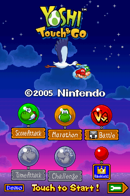 Yoshi Touch & Go (Nintendo DS) screenshot: Title screen