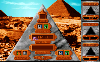 Osiris (DOS) screenshot: ...with a choice of pretty Egyptian-themed backdrops