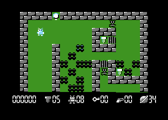 Robbo Forever (Atari 8-bit) screenshot: Level 34