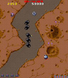 Vulgus (Arcade) screenshot: Black monsters