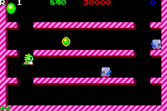 Bubble Bobble Old & New (Game Boy Advance) screenshot: First level is easy