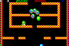 Bubble Bobble Old & New (Game Boy Advance) screenshot: All enemies in bubbles
