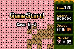 Boulder Dash EX (Game Boy Advance) screenshot: Game Starts (in Classic mode)