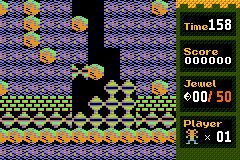 Boulder Dash EX (Game Boy Advance) screenshot: Life lost
