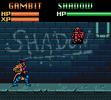 X-Men: Mutant Wars (Game Boy Color) screenshot: Gambit vs shadow
