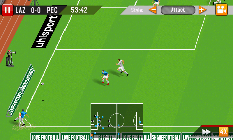 Real Football Manager 2013 (J2ME) screenshot: Corner kick (Samsung S8000 version)