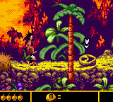 Walt Disney's The Jungle Book: Mowgli's Wild Adventure (Game Boy Color) screenshot: Jump on monkey's head