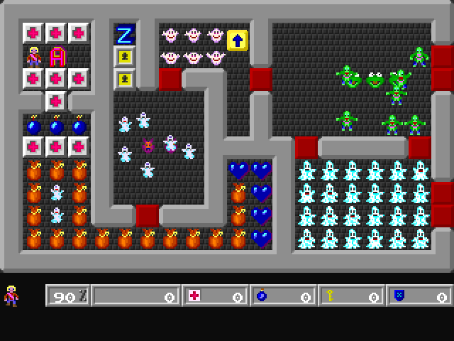 Escape from Monster-Castle (DOS) screenshot: Level 1