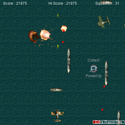 Spitfire: The Battle of Britain (Browser) screenshot: Bringing destruction over the Channel.