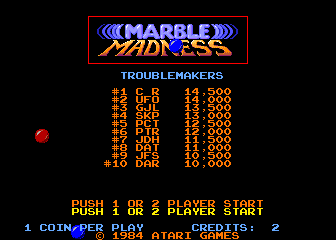 Marble Madness (Arcade) screenshot: Title screen