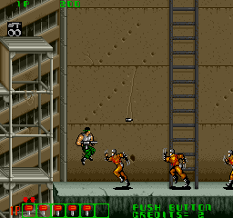 Midnight Resistance (Arcade) screenshot: Enemies with claws