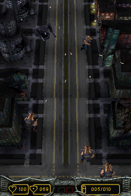 Duke Nukem: Critical Mass (Nintendo DS) screenshot: Jetpack flying level